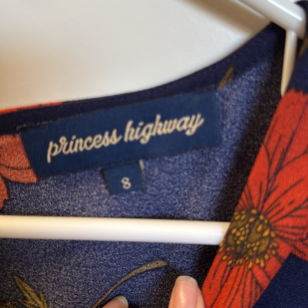 Orange and blue floral dress - Picture 2 of 4